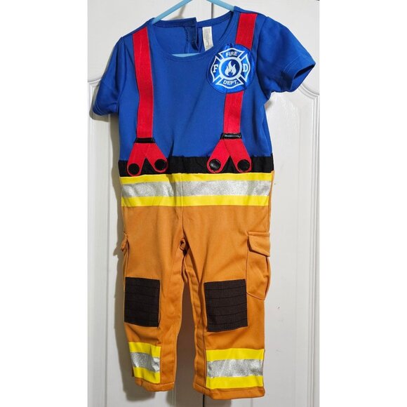 My First Fireman Costume 6-12 Months Baby Firefighter Uniform Soft Hat Halloween - Picture 3 of 7